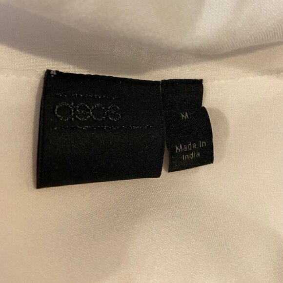 ASOS White Long Line Tunic Blouse, Minimalist, Chic Swim Cover-Up, Flowy - Picture 5 of 6